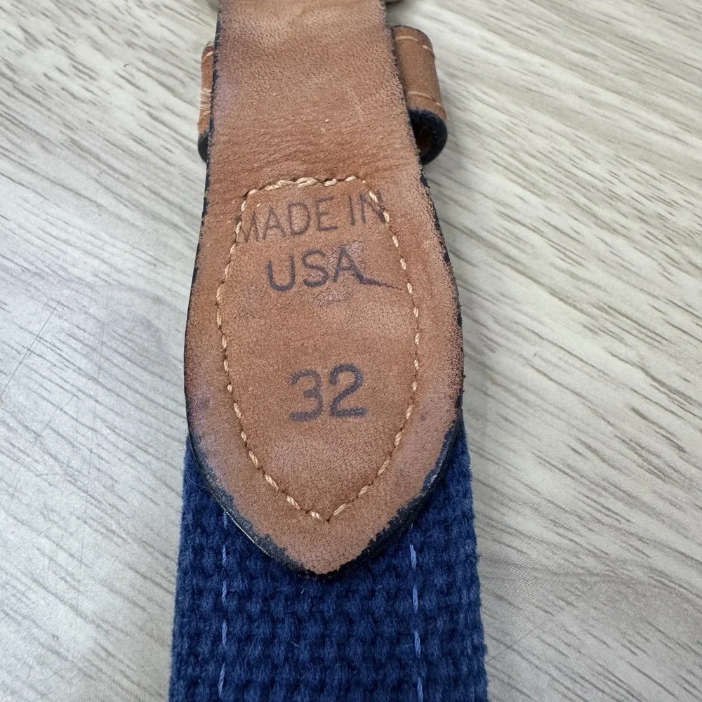 World Wide Sportsman Belt Men's Size 32 Mahi Mahi Dolphin Fish Brown Leather USA
